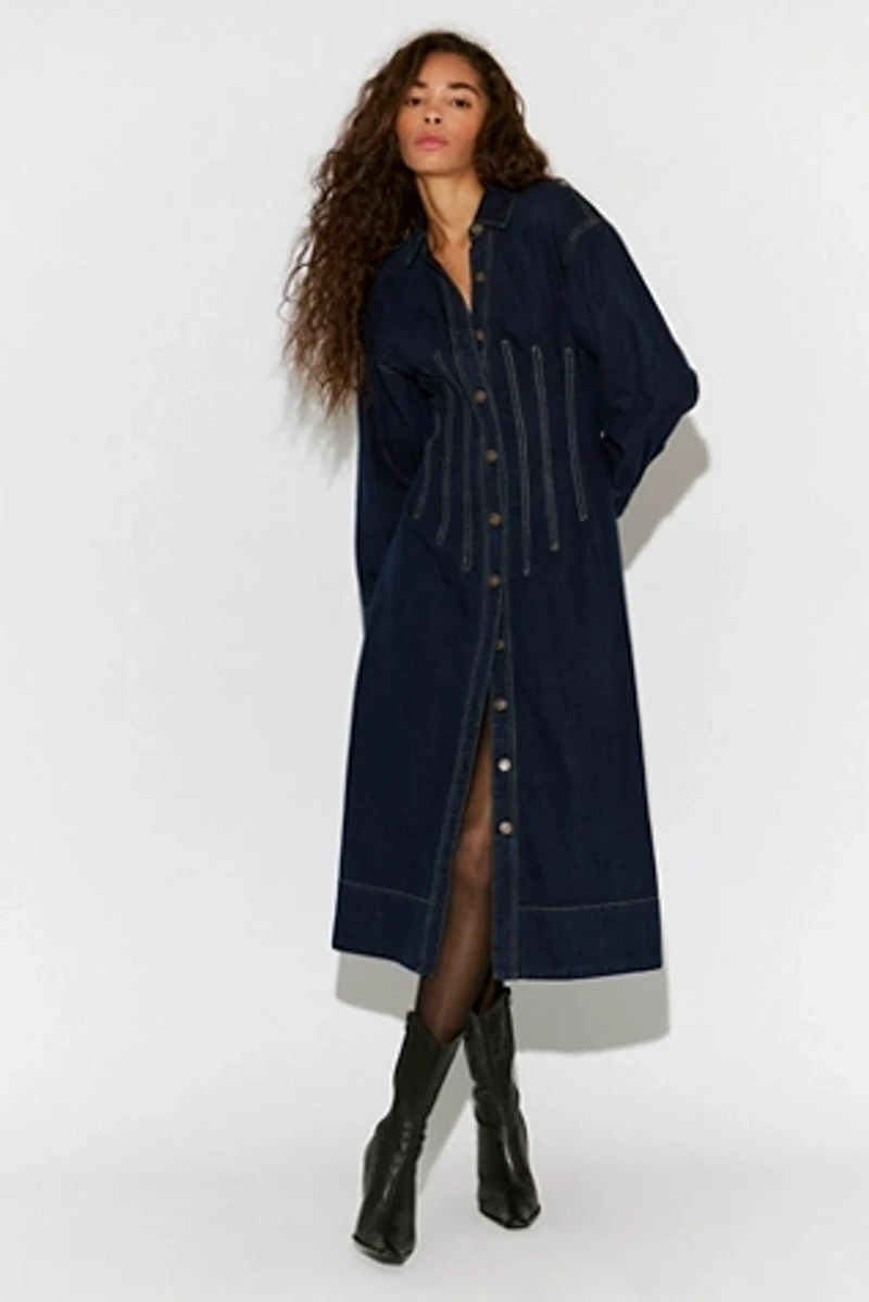 Velverie Denim Midi Dress