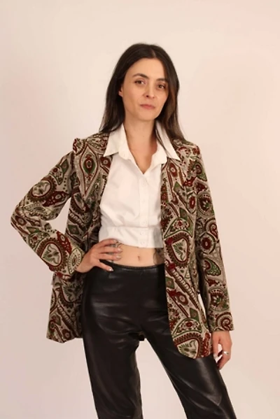 Vintage Velvet Paisley Blazer Selected By Wolf and Moon Vintage