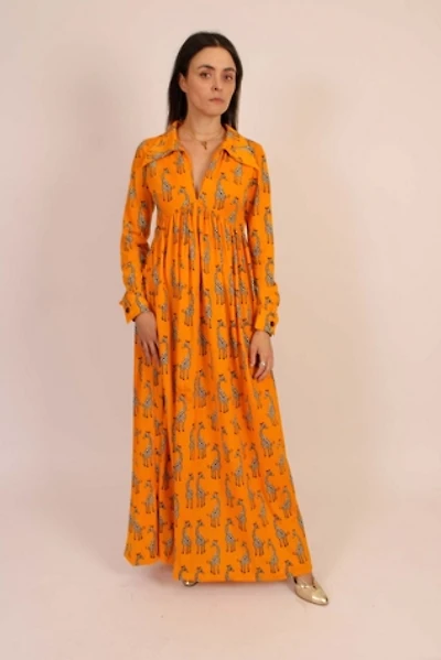Vintage Youth Guild Giraffe Print Maxi Dress Selected By Wolf and Moon Vintage