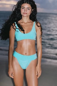 free-est Dylan Lurex High-Waist Bikini Bottoms