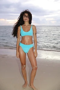 free-est Dylan Lurex High-Waist Bikini Bottoms