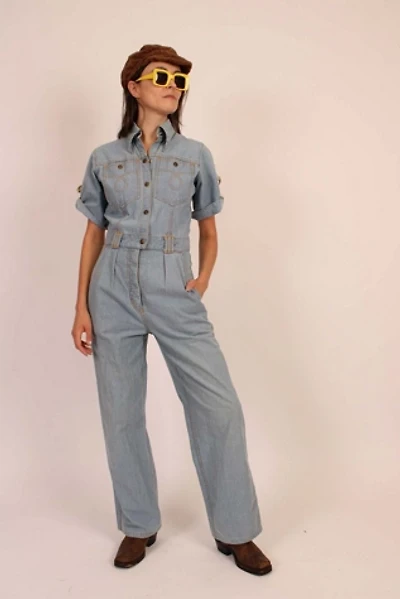 1970s The Market Wild West Denim Jumpsuit Selected By Wolf and Moon Vintage