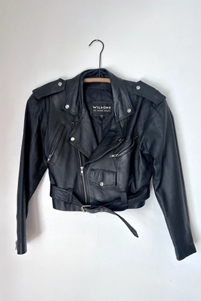 Y2K Cropped Leather Biker Jacket Selected by Grievous Angel Vintage