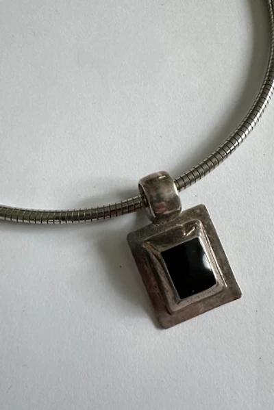 Sterling Silver Choker With Onyx Pendant Selected by Grievous Angel Vintage