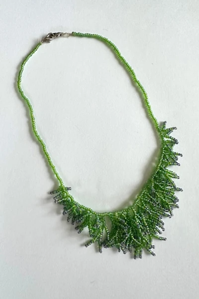Vintage Green Bead Fringe Necklace Selected by Grievous Angel Vintage