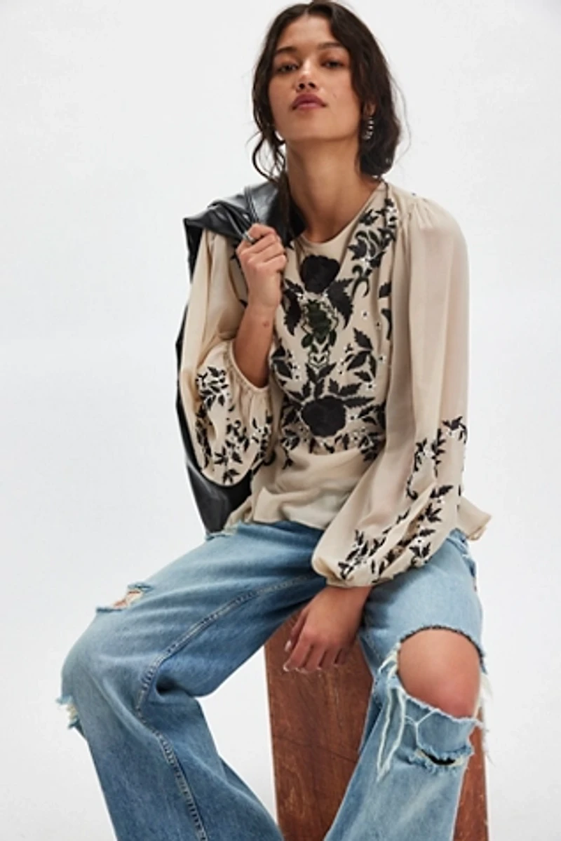 Worlds Apart Embroidered Blouse