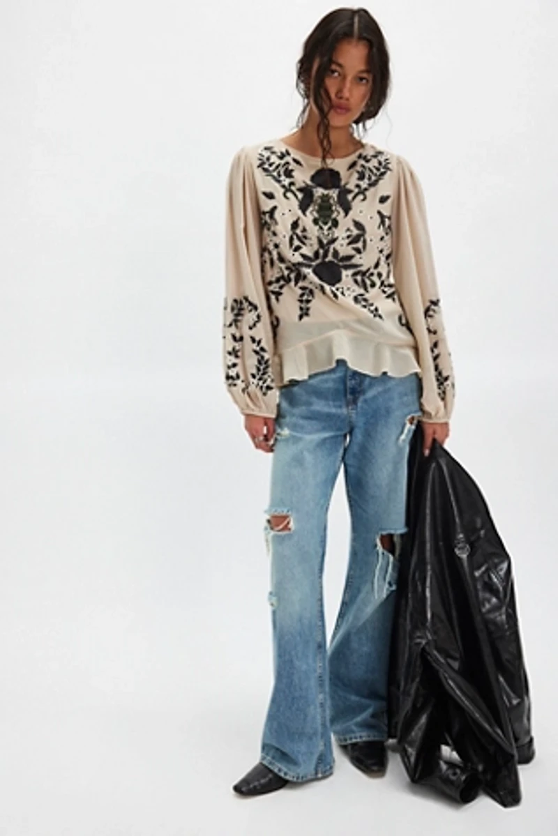 Worlds Apart Embroidered Blouse
