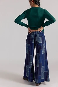 We The Free Patches Wide-Leg Flare Jeans