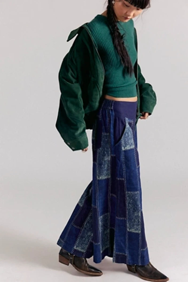 We The Free Patches Wide-Leg Flare Jeans