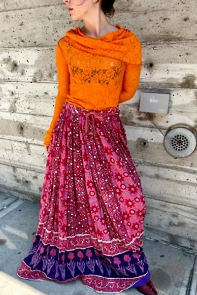 Vintage Indian Block Print Wrap Skirt Selected by Nomad Vintage