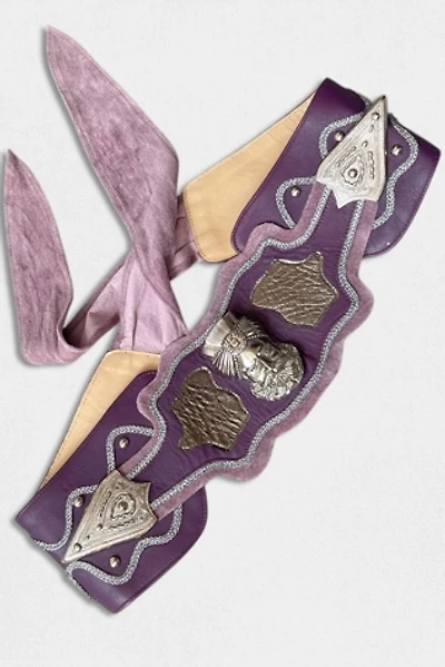 80s Maximalists Purple Patchwork Leather Sultan Belt Selected by MARMALADE