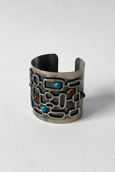 Vintage 70s Brutalist Silver-Tone Giant Cuff Bracelet Selected by MARMALADE
