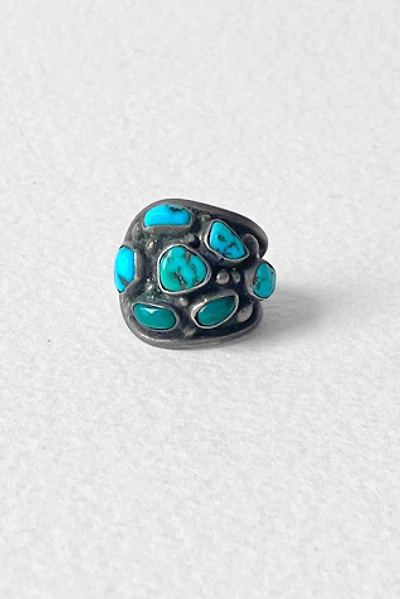Vintage Mid-Century Turquoise Nuggets Sterling Silver Cluster Ring Selected by MARMALADE
