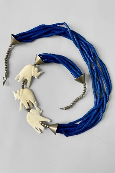 Vintage 80s Beaded Elephants Statement Necklace Selected by MARMALADE