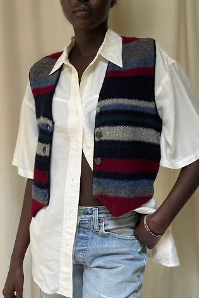 Vintage 1990's Wool Knit Sweater Vest Selected By Afterlife Boutique