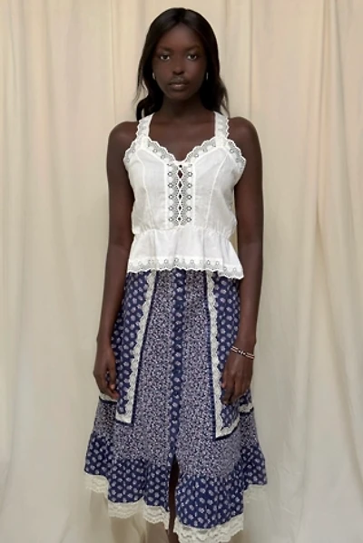 Vintage 1970's Gunne Sax Floral Prairie Skirt Selected By Afterlife Boutique