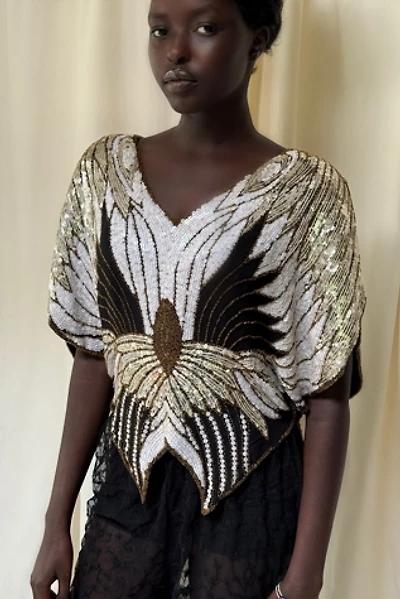 Vintage 1970's Sequins Beaded Top Selected By Afterlife Boutique