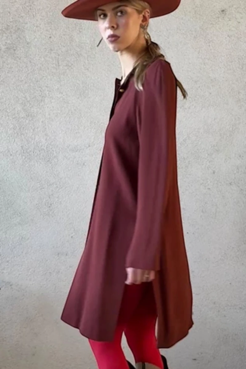 1990s Krizia Tunic Length Minimalist Jacket Selected by Personal Choice
