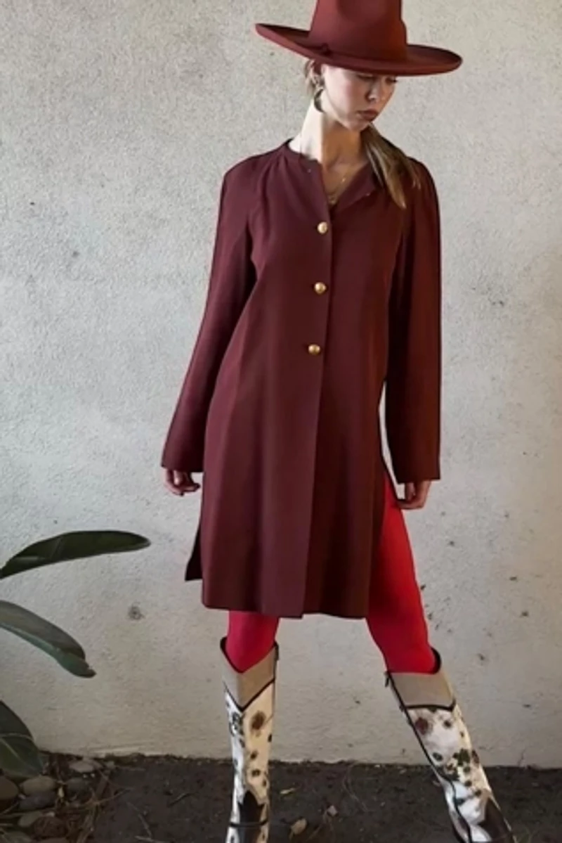 1990s Krizia Tunic Length Minimalist Jacket Selected by Personal Choice
