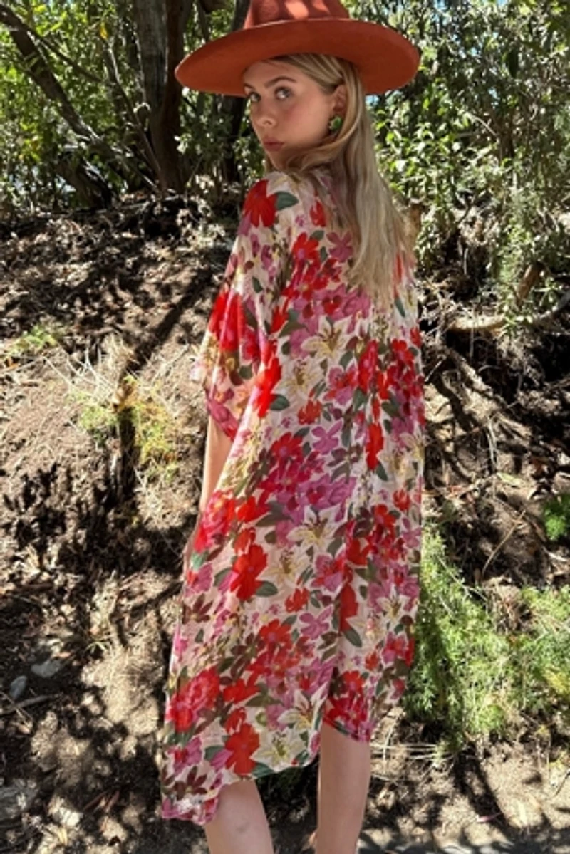 Koos van den Akker Sheer Floral Snap Front Duster Selected by Personal Choice