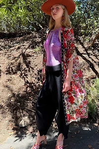 Koos van den Akker Sheer Floral Snap Front Duster Selected by Personal Choice