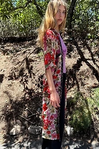 Koos van den Akker Sheer Floral Snap Front Duster Selected by Personal Choice