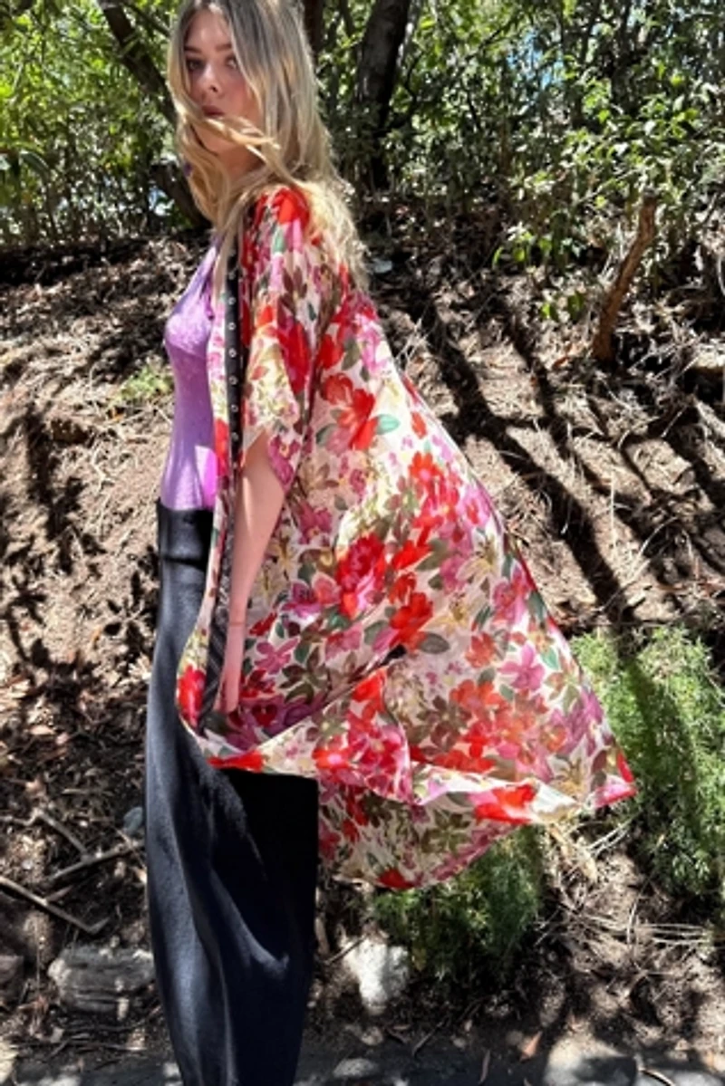 Koos van den Akker Sheer Floral Snap Front Duster Selected by Personal Choice