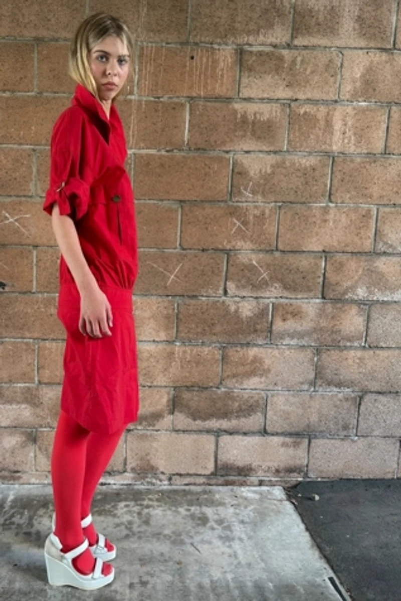 1980s Dropped Waist Safari Dress Selected by Personal Choice