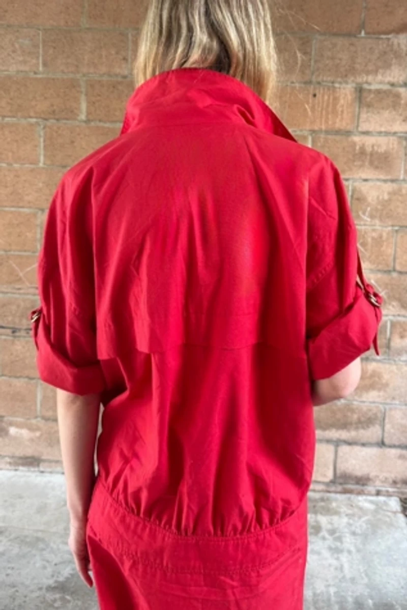 1980s Dropped Waist Safari Dress Selected by Personal Choice