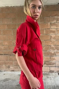 1980s Dropped Waist Safari Dress Selected by Personal Choice