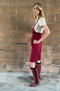 1960s Geoffrey Been Trompe L'Oeil Pinafore Dress with Pockets by Personal Choice
