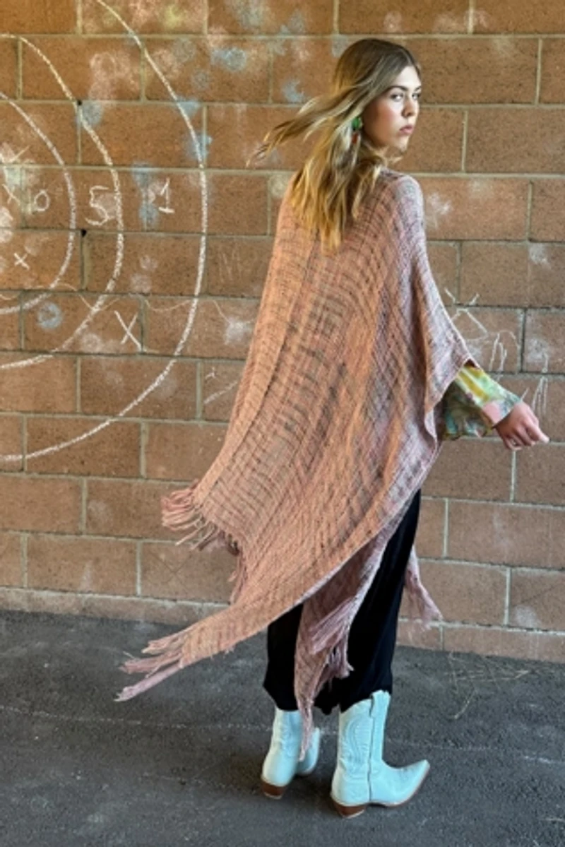 1980s Hand Woven Laise Adzer Pancho Shawl Selected by Personal Choice