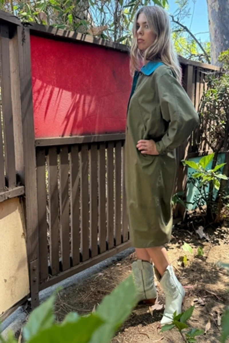 1980s N.R.1 by Ned Gould Dolman Sleeve Safari Shirt Dress Selected by Personal Choice