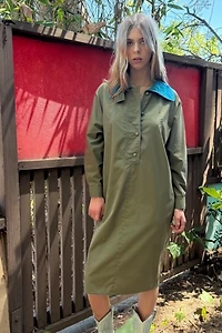 1980s N.R.1 by Ned Gould Dolman Sleeve Safari Shirt Dress Selected by Personal Choice