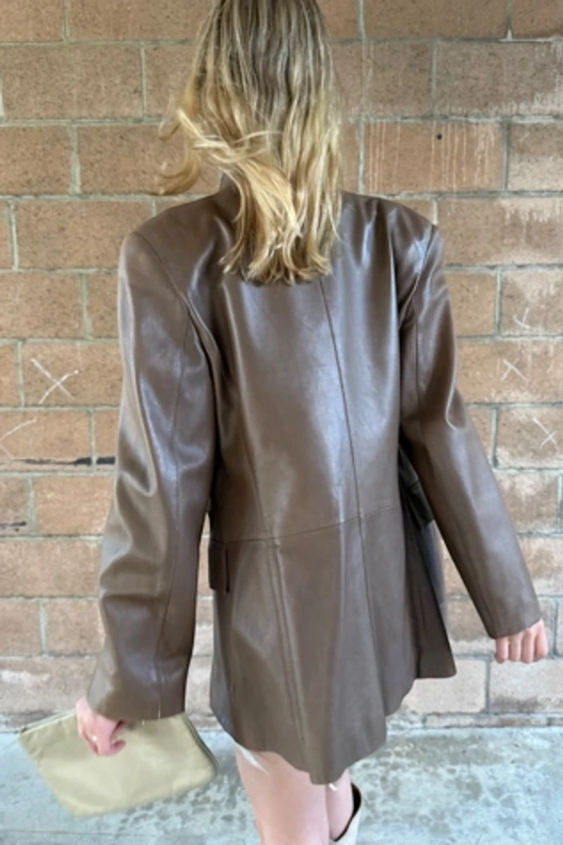 1990s Genny Soft Leather Military Jacket Selected by Personal Choice