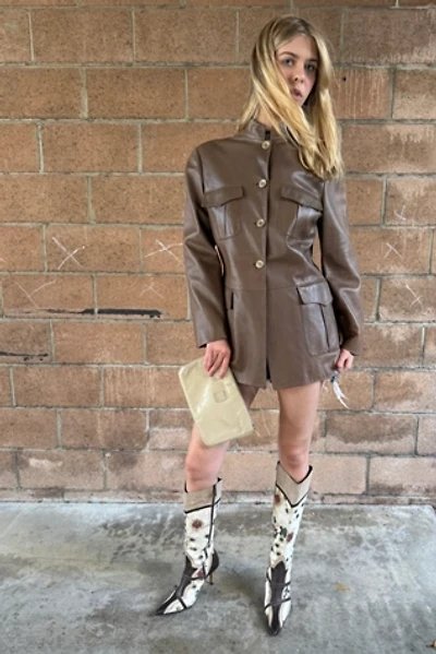 1990s Genny Soft Leather Military Jacket Selected by Personal Choice
