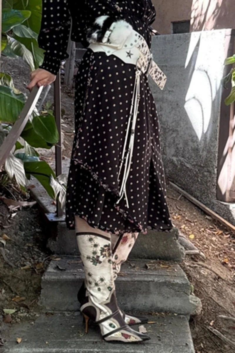 1990s Koos van den Akker Full Skirted Polka Dot Maxi Dress Selected by Personal Choice