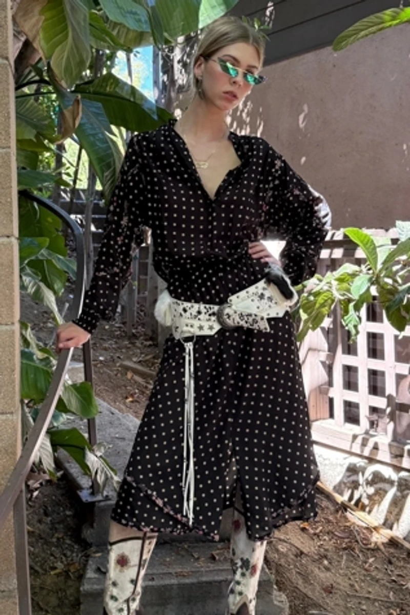 1990s Koos van den Akker Full Skirted Polka Dot Maxi Dress Selected by Personal Choice