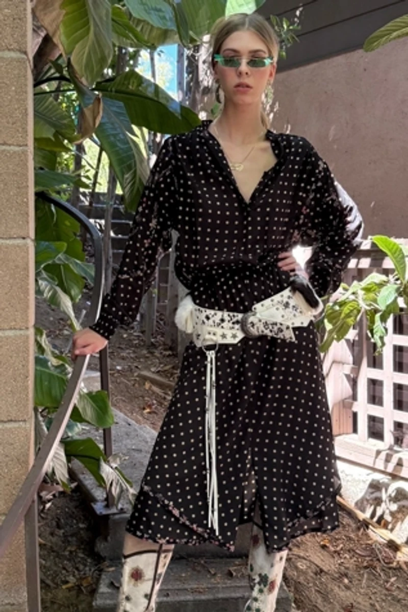 1990s Koos van den Akker Full Skirted Polka Dot Maxi Dress Selected by Personal Choice