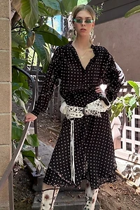 1990s Koos van den Akker Full Skirted Polka Dot Maxi Dress Selected by Personal Choice