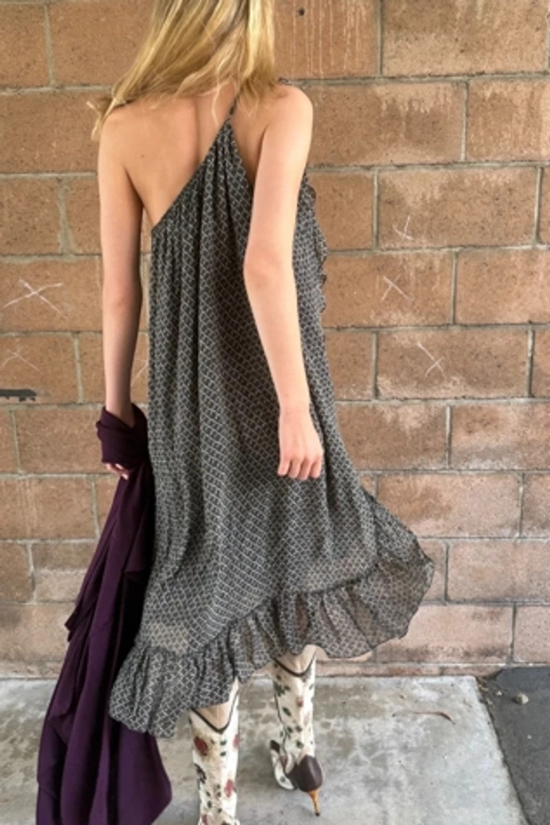 Isabel Marant One Shoulder Ditsy Print Maxi Dress Selected by Personal Choice