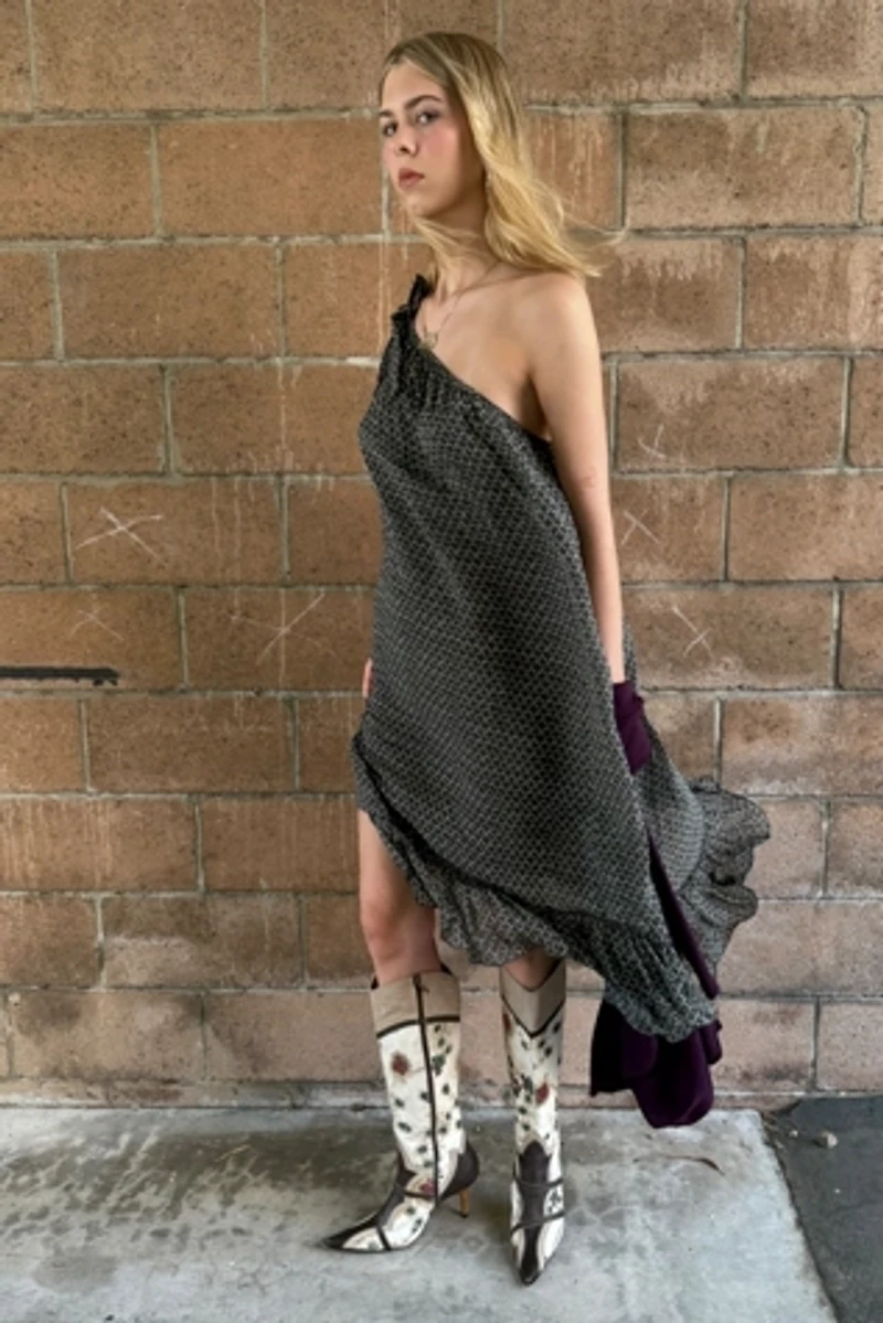 Isabel Marant One Shoulder Ditsy Print Maxi Dress Selected by Personal Choice