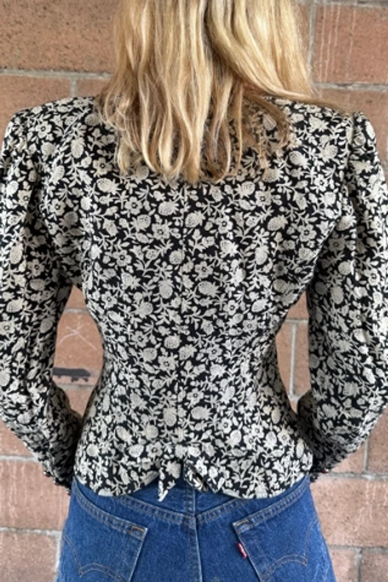 1980s Ungaro Disty Floral Bow Back Selected by Personal Choice