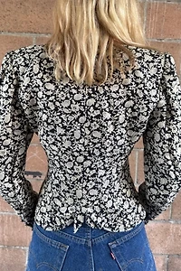 1980s Ungaro Disty Floral Bow Back Selected by Personal Choice