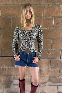 1980s Ungaro Disty Floral Bow Back Selected by Personal Choice