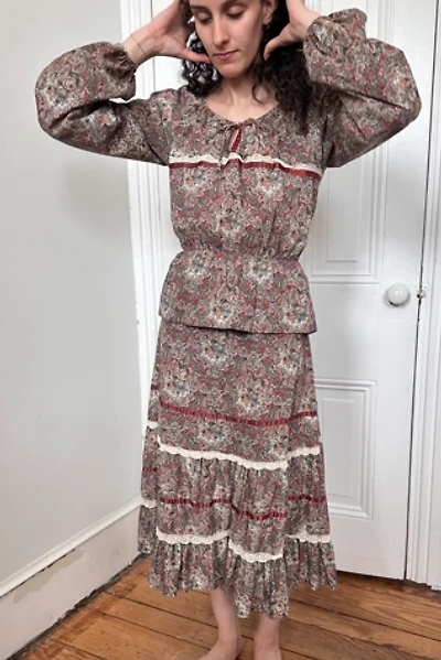 Vintage Tiered Prairie Skirt and Blouse Set Selected by KA.TL.AK