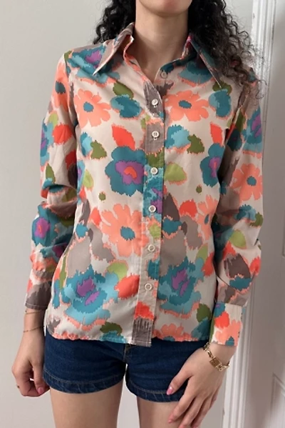 Vintage 70’s Floral Button Front Shirt Selected by KA.TL.AK