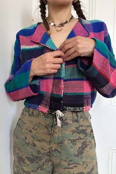 Vintage Handmade Plaid Cropped Woven Bolero Selected by KA.TL.AK
