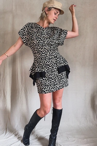 Vintage 1980s Peplum Mini Dress Selected by Kikos Kloset