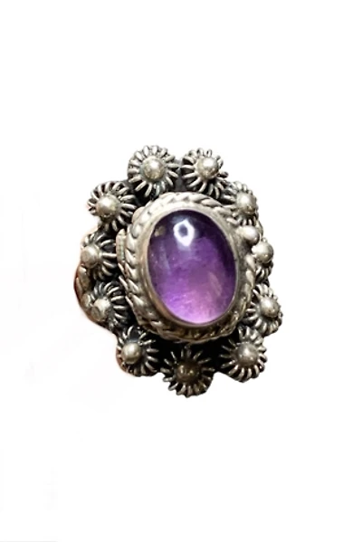 Vintage Sterling + Amethyst Poison Ring Selected by Lux Revival